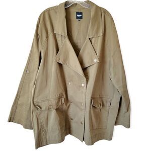 Kensie Jeans Army Green Double Breasted Utility Jacket